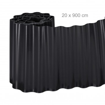Separator pentru gazon,negru, flexibil, 9 m, 20 cm