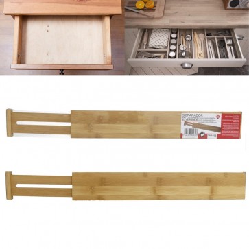 Separator lemn extensibil pentru sertare 56x6,5x1,5 cm