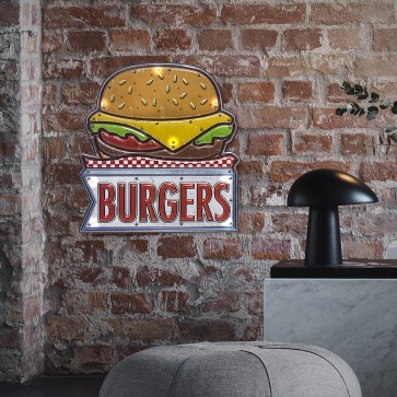 Decoratiune de perete cu led-uri si senzor atingere-Burger
