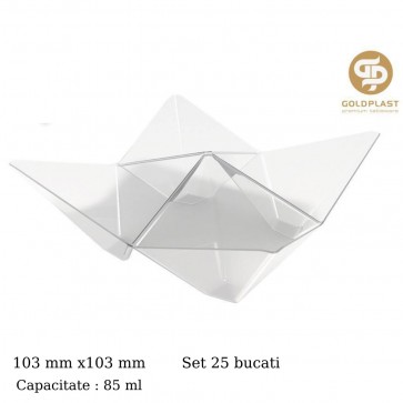Set 25 boluri servire aperitive Origami-transparent