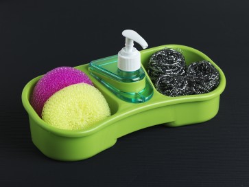 Dispenser sapun lichid cu suport burete-Verde