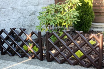 Gard de gradina din plastic-3,5 m-maro