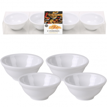 4 recipiente ceramica pentru servire si prezentare Ø 7,5 cm