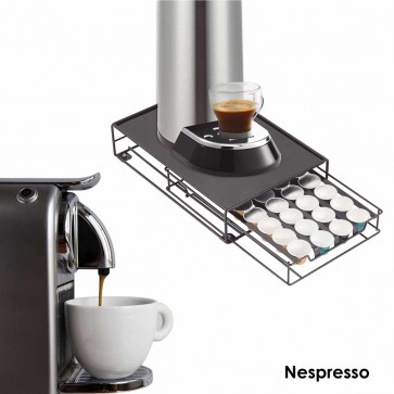 Suport cu sertar 32 capsule cafea Nespresso, cutie pentru espresor cu sertar depozitare capsule cafea