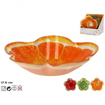Bol ceramic ondulat in forma de fruct 17,5 cm-portocala