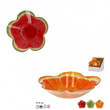 Bol ceramic ondulat in forma de fruct 17,5 cm-pepene