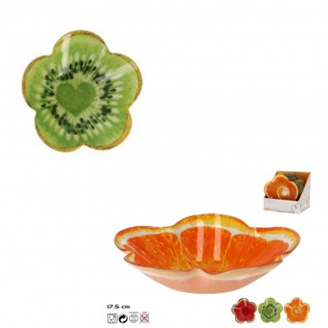 Bol ceramic ondulat in forma de fruct 17,5 cm-kiwi