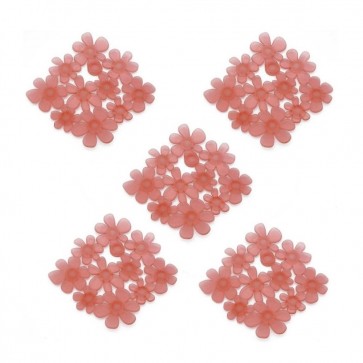 Autocolante antiderapante pentru baie, set 5 buc - Flori roz