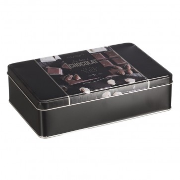 Cutie metalica pentru depozitare ciocolata, dimensiune 20,3 x 13,4 x 5,4 cm
