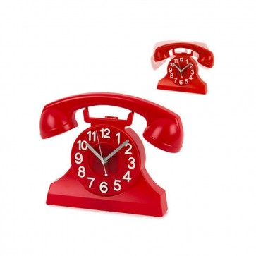 Ceas de perete model telefon retro - rosu