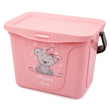 Cutie depozitare din plastic pentru jucarii MommyLove 6 litri-roz