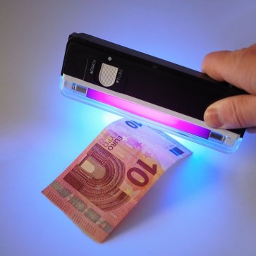 Detector de bani falsi, cu UV si lanterna LED