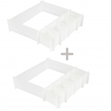 Set 2 separatoare pentru sertare, alb