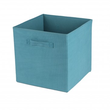 Cutie depozitare pliabila tip cub, textura velur, blue storm, 31x31 cm, Happymax, cub textil cos pentru depozitare, cutii cosuri pentru depozitat, cos textil, cub textil, Cutie pliabila pentru depozitare, tip cub 30x30x30 cm