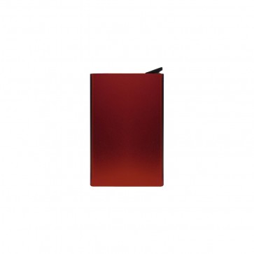 Portcard RFID, cu protectie antifurt date, din aluminiu, 6.3x10 cm, rosu