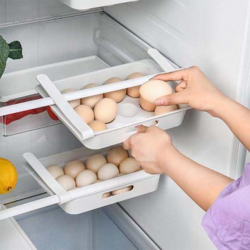 Raft culisant, pentru frigider, depozitare 12 oua, 26x5x18 cm