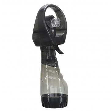Mini ventilator, cu pulverizare de apa, portabil, 27x9x6,7  cm, negru, Happymax