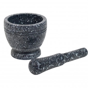 Mojar de plastic 11x10 cm, negru, efect granit