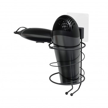 Suport de perete uscator de par, autoadeziv, otel+ABS, waterproof, 11 X 10,5 X H.25 cm , Bestlock Magic Black