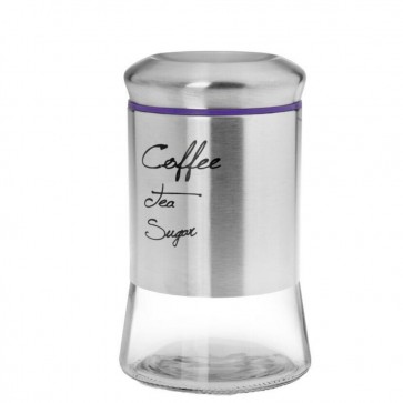 Recipient sticla+metal ceai, cafea, zahar-1000 ml-violet