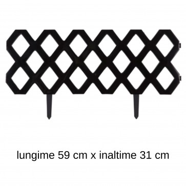 Set 4 garduri decorative gradina 59x31 cm-negru
