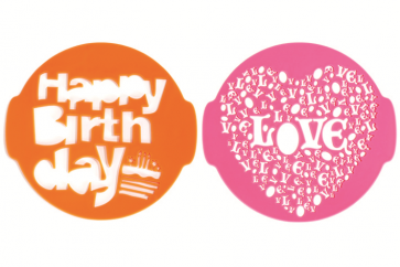 Sabloane pentru pudrare tort 2 modele-Birthday&Love