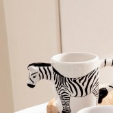 Cana ceramica 3D, 300 ml, 8x16x10 cm, zebra, Happymax