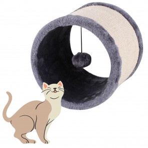 Jucarie pisici tunel cu sisal ascutit gheare, jucarie din plus pentru pisici in forma de tunel.
