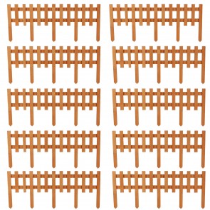 Set 10 gardulete decorative din lemn pentru gradina, 6 metri x h25 cm. Gardulete ornamentale gradina. Happymax