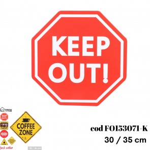 Placa metalica decorativa 30-35cm-Keep Out