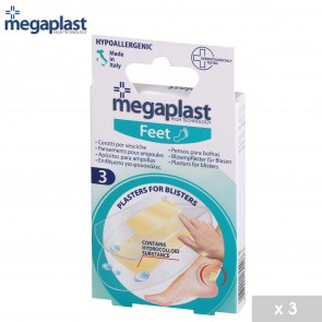 3 plasturi cu hidrocoloid pentru bataturi-Megaplast