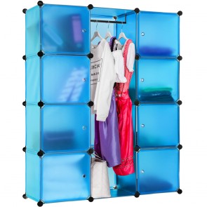 Dulap modular multifunctional transparent-bleu