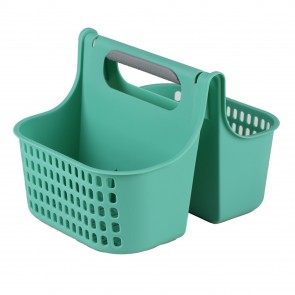 Cutie plastic cu maner, model cos 2 compartimente, Happymax, verde, 26,5x21x18,5 cm, cutie plastic depozitare