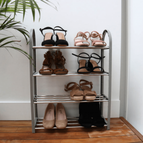 Etajera de pantofi cu 4 polite, organizator suport pantofi, suport pantofi, raft pantofi, suport incalataminte, suport extensibil pantofi