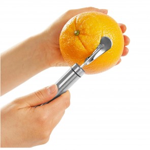 Decojitor inox pentru portocale, 2x17,3 cm, Happymax, Decojitor portocale, Decojitor citrice inox, Decojitor fructe, Instrument decojit portocale, Decojitor citrice profesionist, Decojitor fructe inox, Decojitor citrice durabil, Decojitor portocale rezist