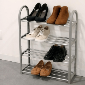 Etajera de pantofi cu 4 polite, organizator suport pantofi, suport pantofi, raft pantofi, suport incalataminte, suport extensibil pantofi