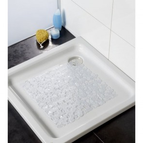 Covoras antiderapant pentru baie cu ventuze 52x52 cm-Transparent