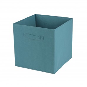 Cutie depozitare pliabila tip cub, storm blue, 31x31 cm, Happymax, cub textil cos pentru depozitare, cutii cosuri pentru depozitat, cos textil, cub textil, Cutie pliabila pentru depozitare, tip cub 30x30x30 cm