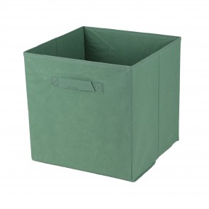 Cutie depozitare pliabila tip cub, verde migdala, 31x31 cm, Happymax, cub textil cos pentru depozitare, cutii cosuri pentru depozitat, cos textil, cub textil, Cutie pliabila pentru depozitare, tip cub 30x30x30 cm