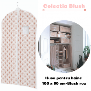 Husa pentru haine 100 x 60 cm-Blush roz