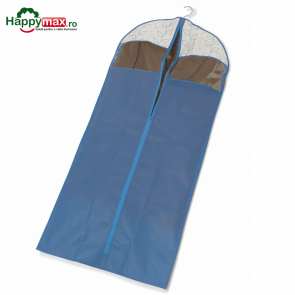 Husa pentru protectia hainelor lungi pe umerase-BLOOM-albastru 60x137cm