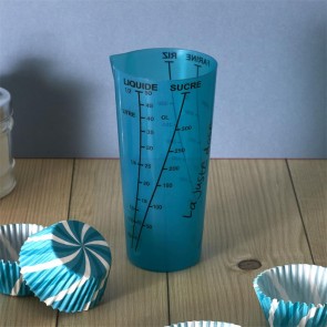 Pahar plastic gradat, dozare bucatarie, lichide si solide, 16,1x8.5x8 cm,albastru,  Happymax