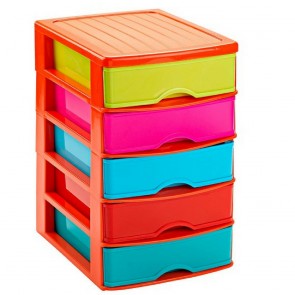 Organizator plastic cu  5 sertare Guadiana Multicolor