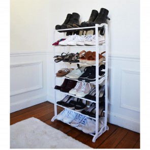 Suport pantofi, cu 7 rafturi, pentru 21 perechi, 50x16x96 cm, alb, Happymax, Suport pantofi, cu 7 rafturi, pentru 21 perechi, 50x16x96 cm, alb, Happymax, pantofare si suporturi pentru pantofi, pantofare si dulapuri pantofi, organizatoare pantofi
